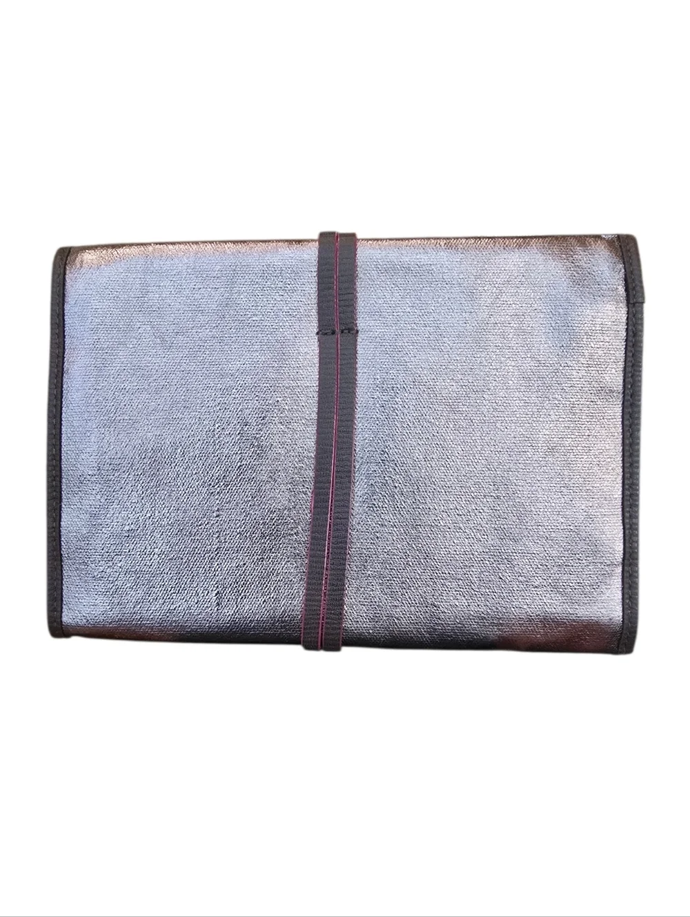 Stella & Dot Bring Your Bling Metallic Pewter Faux Leather Jewelry Case